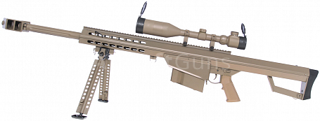 Barrett M82A1 CQB, TAN, nožičky, optika, Snow Wolf, SW-02B