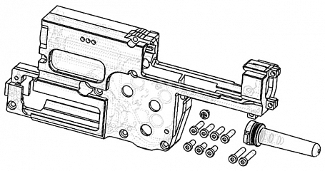 CNC mechabox P90, QSC, skelet, Retro ARMS