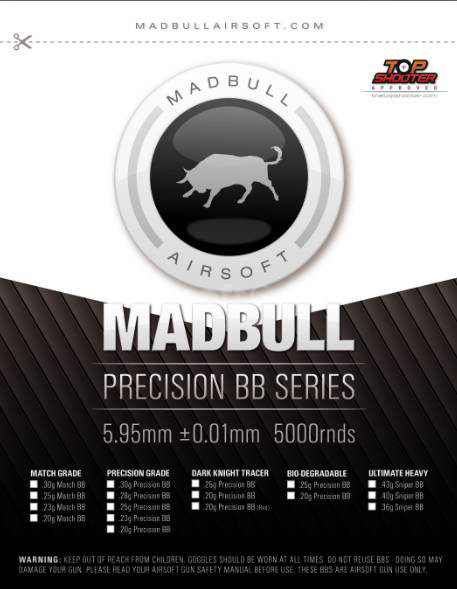 Guličky 6mm 0,25g, cca 8000 ks, 2 kg, MadBull Precision