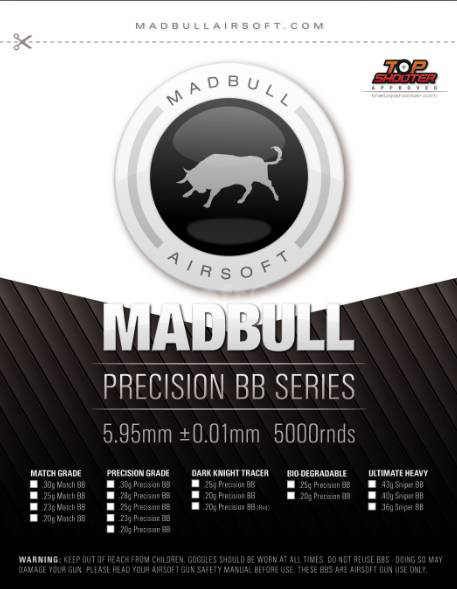 Guličky 6mm 0,28g, cca 7150 ks, 2 kg, MadBull Precision