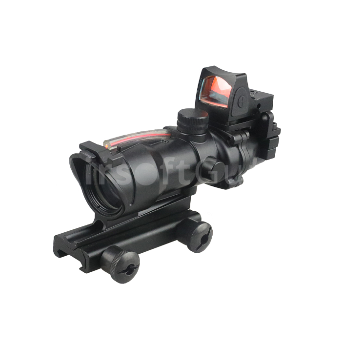 Puškohľad 4x32 ACOG, svetlovodné vlákno, RMR kolimátor, T-Eagle