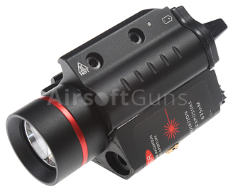 Celokovové taktické svietidlo M7P, LED, laser, čierna, ACM