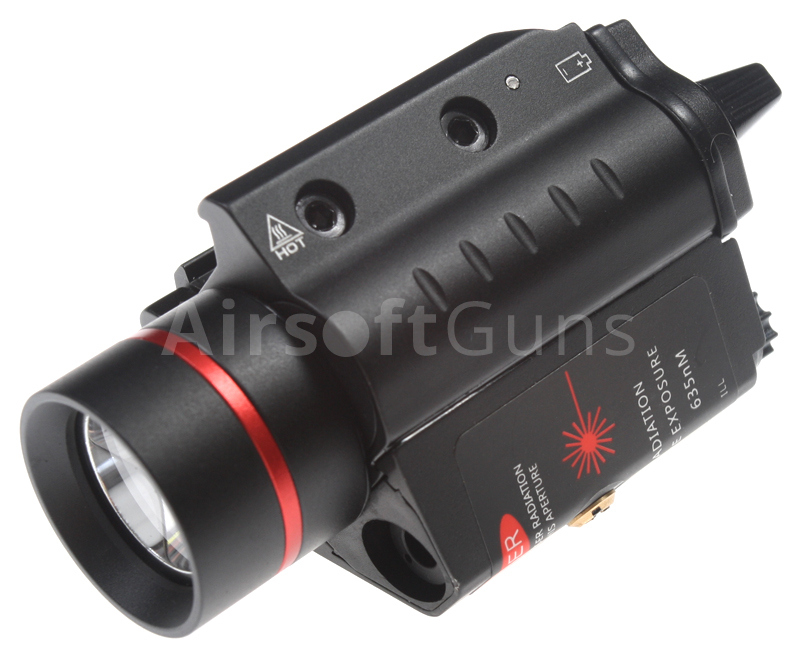 Celokovové taktické svietidlo M7P, LED, laser, čierna, ACM