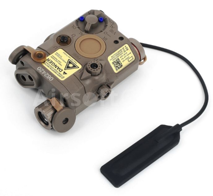 Box AN/PEQ 15, LED svietidlo, zelený laser, TAN, WADSN